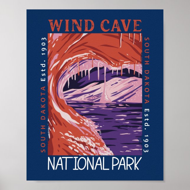 Nationalpark der Windhöhlen Süddakota Poster (Vorne)