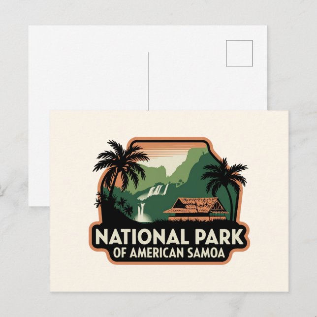 Nationalpark des amerikanischen Emblems von Samoa Postkarte (Vorne/Hinten)