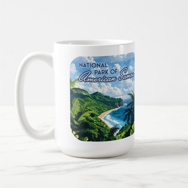 Nationalpark des amerikanischen Samoa Beach Regenw Kaffeetasse (Links)