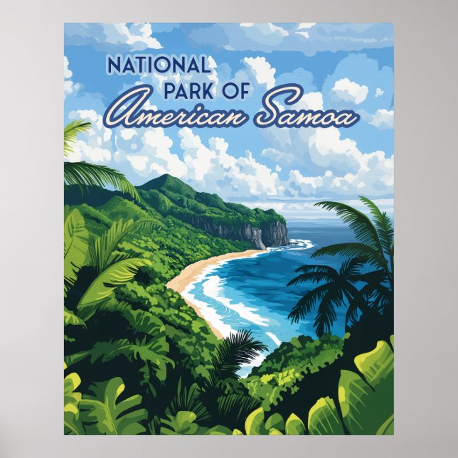 Nationalpark des amerikanischen Samoa Beach Regenw Poster (Vorne)
