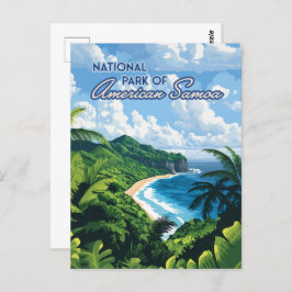 Nationalpark des amerikanischen Samoa Beach Regenw Postkarte