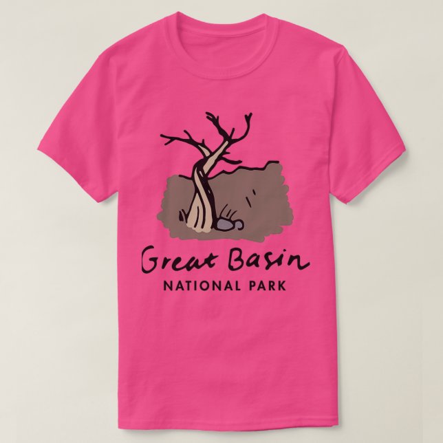 Nationalpark des Großen Beckens Handgezeichnet 3 T-Shirt (Design vorne)
