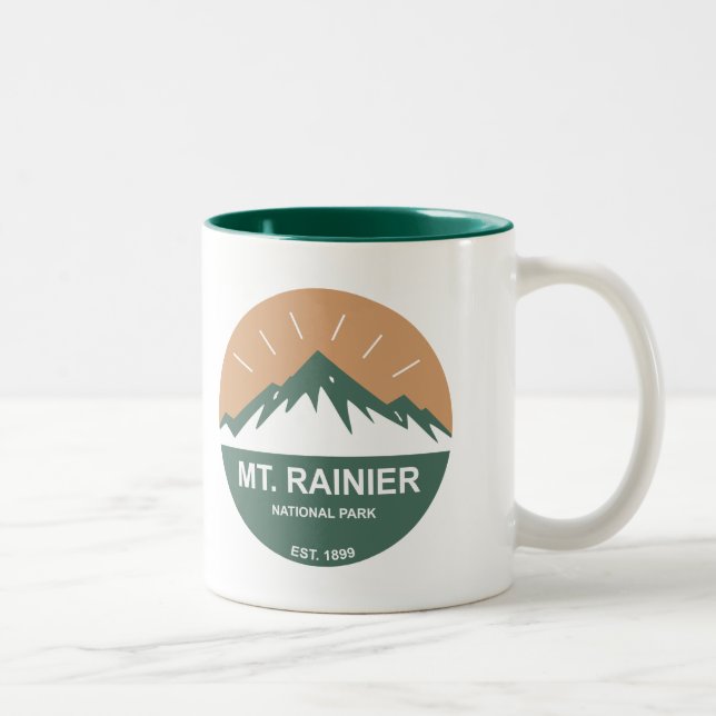 Nationalpark des Mount Rainier Zweifarbige Tasse (Rechts)