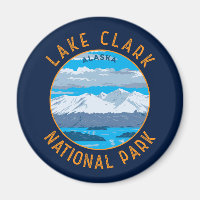 Nationalpark des Sees Clark Retro Distressed Circl