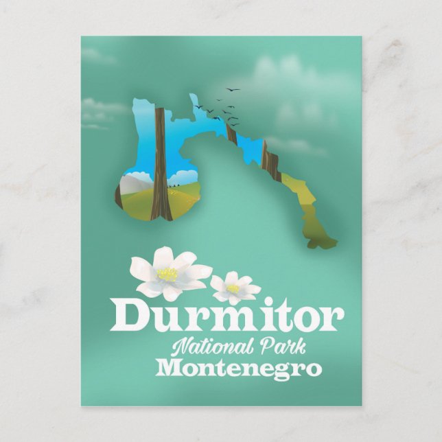 Nationalpark Durmitor, Karte Montenegro (Vorderseite)