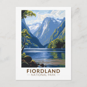Nationalpark Fiordland Vintag Postkarte