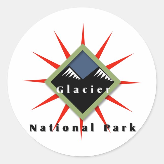 Nationalpark, Glacier Runder Aufkleber (Vorderseite)