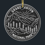 Nationalpark Grand Canyon Keramik Ornament<br><div class="desc">Grand Canyon Monoline Design. Der Park ist Zuhause zu einem großen Teil des riesigen Grand Canyon,  mit seinen geschichtlichen roten Felsbändern,  die Millionen von Jahren geologischer Geschichte aufdecken.</div>