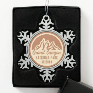 Nationalpark Grand Canyon Schneeflocken Zinn-Ornament