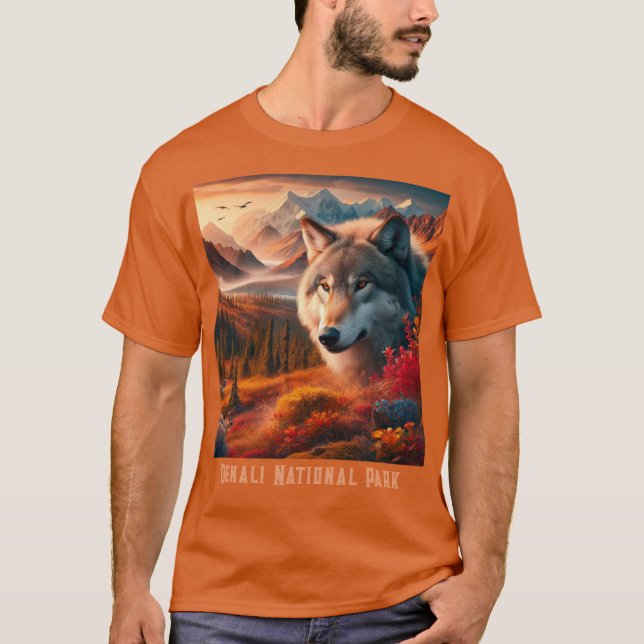 Nationalpark Gray Wolf Denali T-Shirt (Vorderseite)