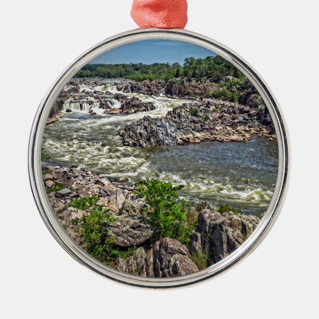 Nationalpark Great Fallss Silbernes Ornament (Vorne)