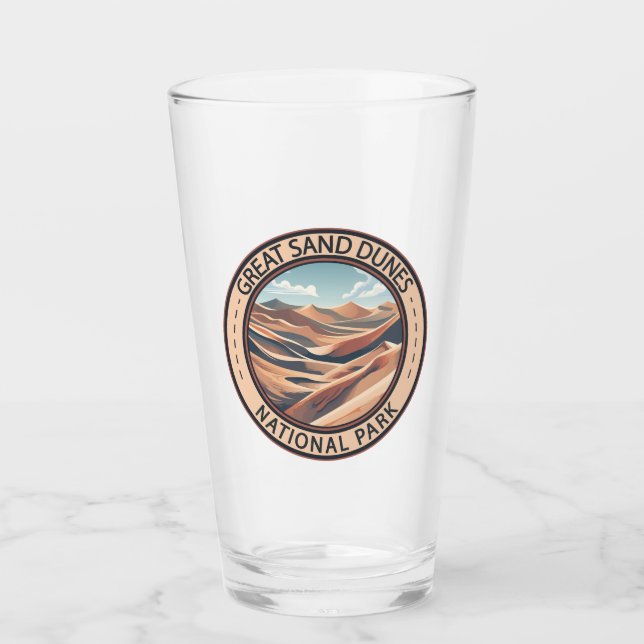 Nationalpark Great Sand Dunes Illustration Travel Glas (Vorderseite)