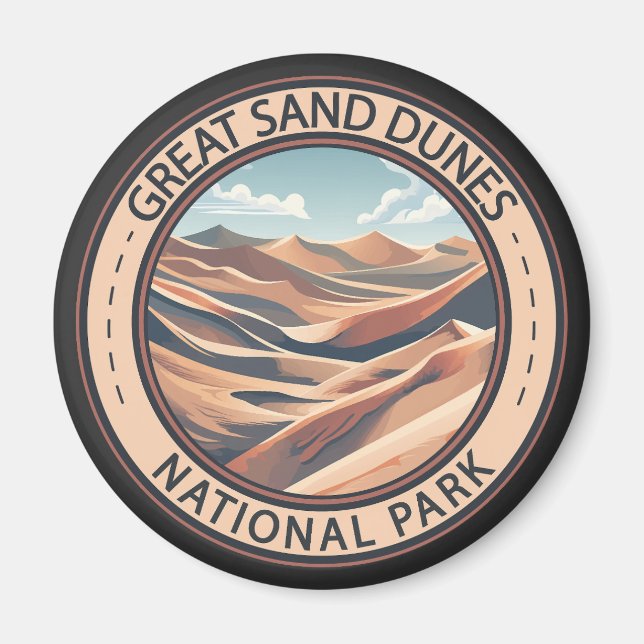 Nationalpark Great Sand Dunes Illustration Travel Magnet (Vorne)