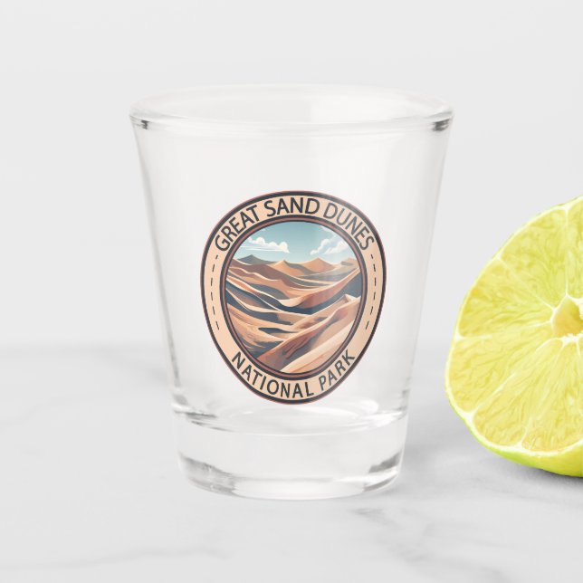 Nationalpark Great Sand Dunes Illustration Travel Schnapsglas (Vorderseite)