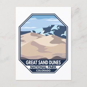 Nationalpark Great Sand Dunes Minimal Retro Postkarte