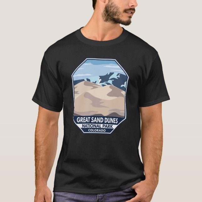 Nationalpark Great Sand Dunes Minimal Retro T-Shirt (Vorderseite)