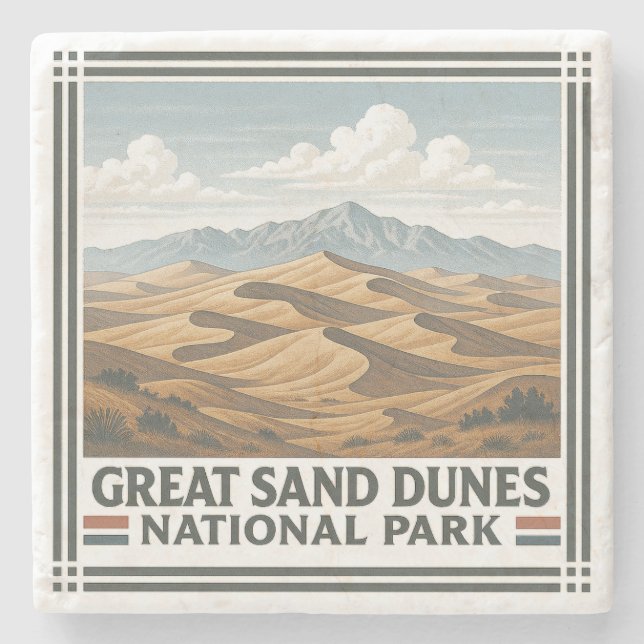Nationalpark Great Sand Dunes Steinuntersetzer (Vorderseite)