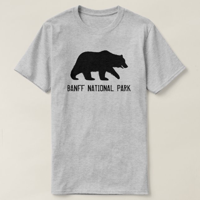 Nationalpark Grizzy Bear Silhouette Banff T-Shirt (Design vorne)