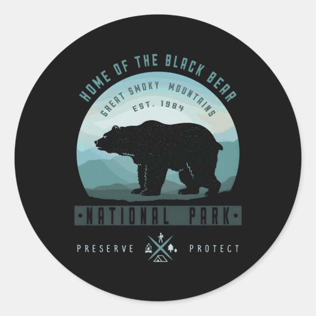 Nationalpark Große Smokygebirge Park Runder Aufkleber (Vorderseite)