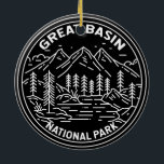Nationalpark Grosses Becken Nevada Vintag Monoline Keramik Ornament<br><div class="desc">Großartiges Basin-Monoline-Design. Der Park liegt in der Wüste des Großen Becken und beherbergt die meisten südlichen Schlangenberge.</div>