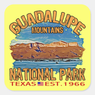 Nationalpark Guadalupe Quadratischer Aufkleber