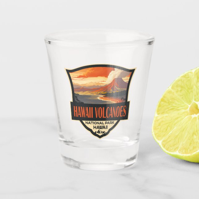 Nationalpark Hawaii Illustration Travel Schnapsglas (Vorderseite)