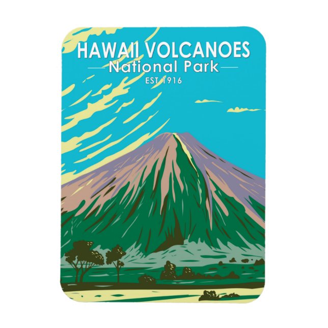 Nationalpark Hawaii Nationalpark Munia Vintag Magnet (Vertikal)