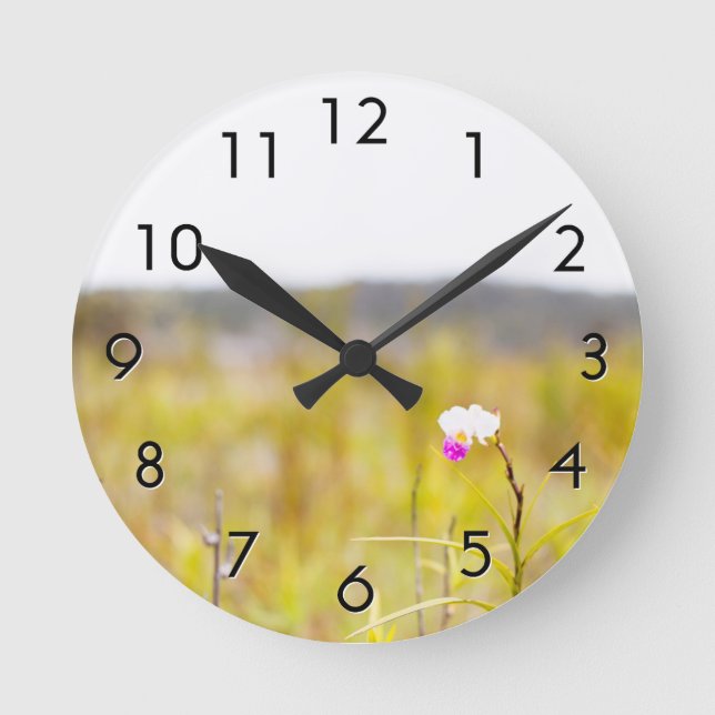 Nationalpark Hawaii Tropical Orchid Runde Wanduhr (Vorderseite)