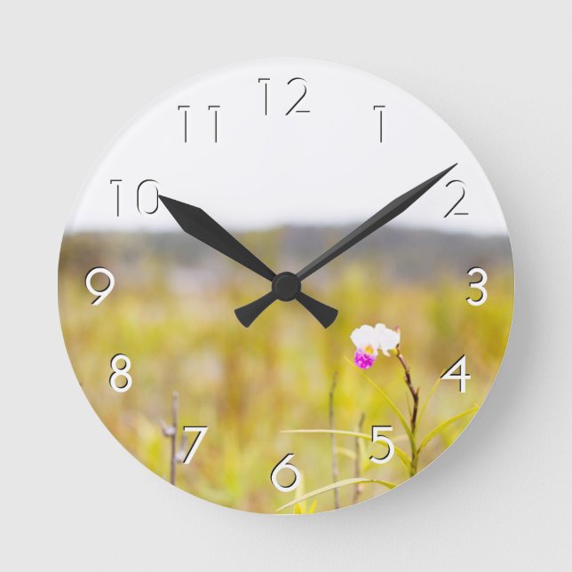 Nationalpark Hawaii Tropical Orchid Runde Wanduhr (Vorderseite)