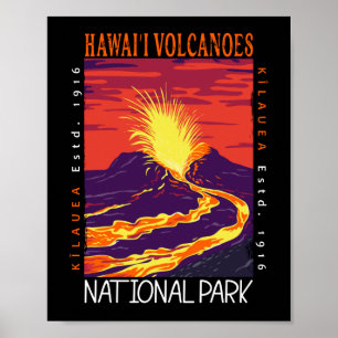 Nationalpark Hawaii Vintag beängstigend Poster