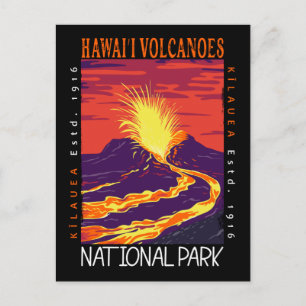 Nationalpark Hawaii Vintag beängstigend Postkarte