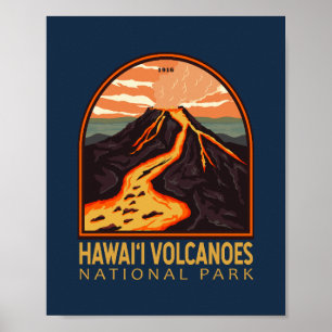 Nationalpark Hawaii Vintages Emblem Poster