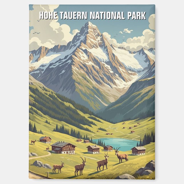 Nationalpark Hohe Tauern Postkarte Magnet (Vorderseite)
