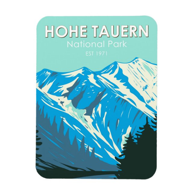 Nationalpark Hohe Tauern Vintag Magnet (Vertikal)