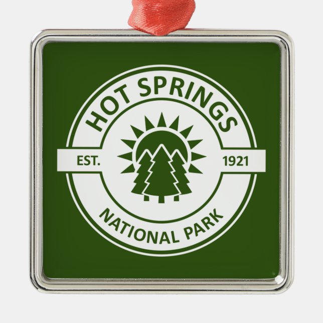 Nationalpark Hot Springs Ornament Aus Metall (Vorne)