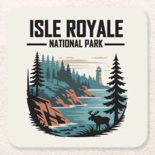 Nationalpark Isle Royale Landschaftlich Wilderness Rechteckiger Pappuntersetzer