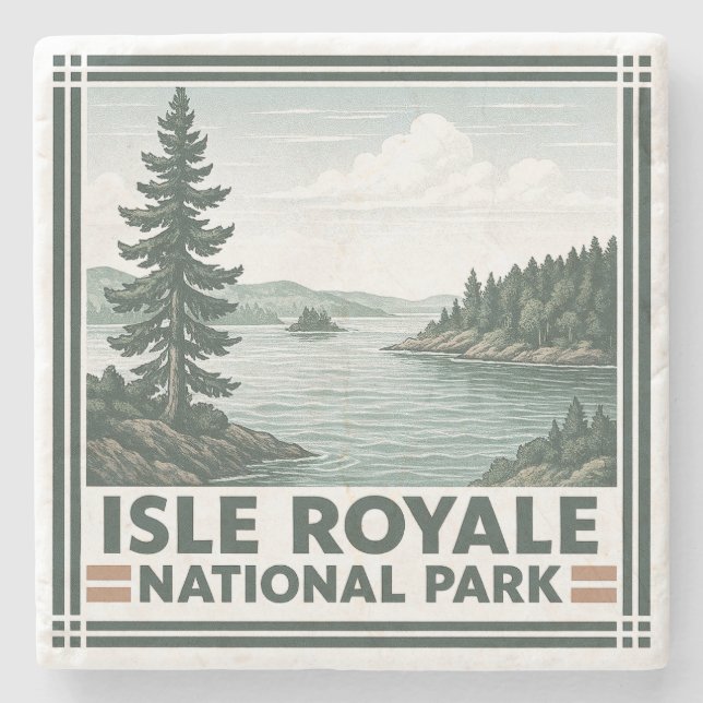 Nationalpark Isle Royale Steinuntersetzer (Vorderseite)