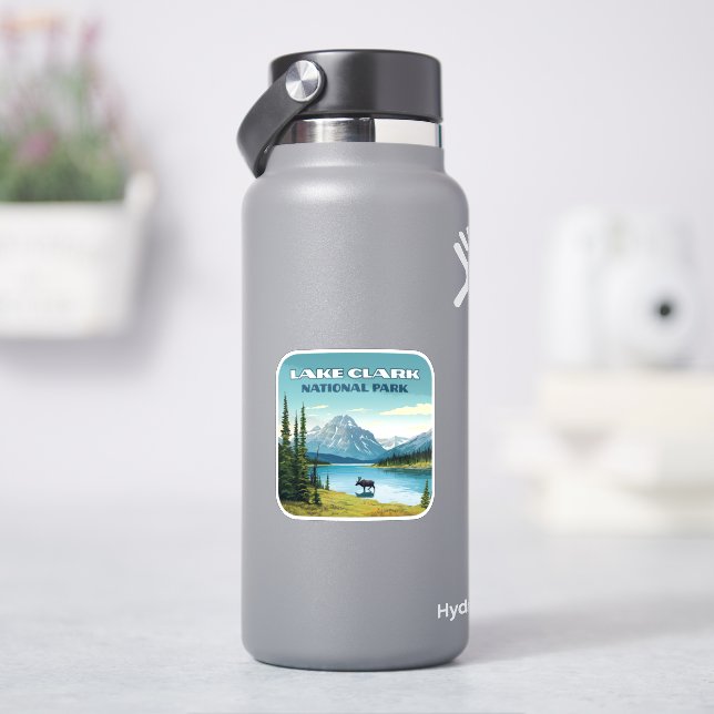 Nationalpark Klettersee Alaska Aufkleber (HydroFlask)
