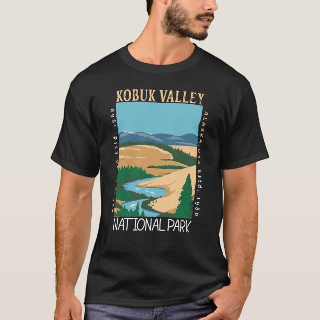 Nationalpark Kobuk Tal Alaska Retro erschüttert T-Shirt (Vorderseite)