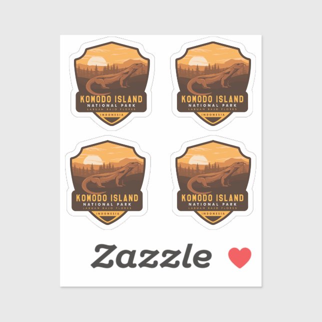 Nationalpark Komodo Aufkleber (Blatt)