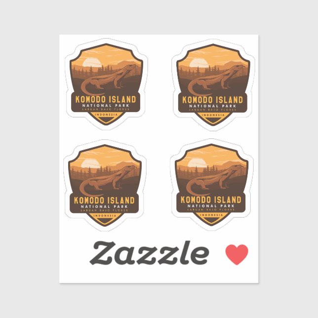 Nationalpark Komodo Aufkleber (Blatt)