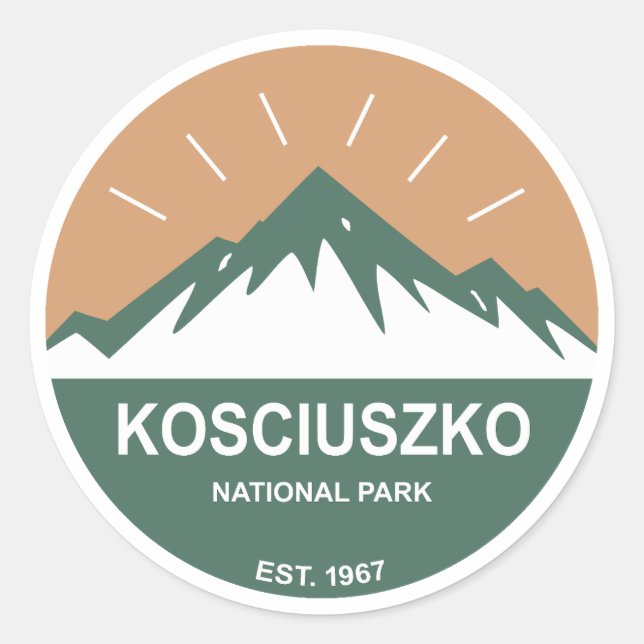 Nationalpark Kosciuszko Runder Aufkleber (Vorderseite)