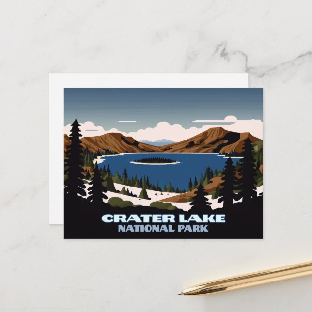 Nationalpark Krater Postkarte (Vorderseite/Rückseite Beispiel)