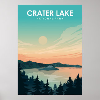Nationalpark Krater-See Reiseplakat Poster