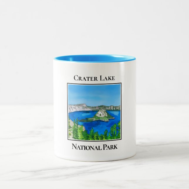 Nationalpark Krater See Zweifarbige Tasse (Mittel)