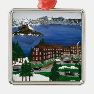 Nationalpark Kratersee Silbernes Ornament