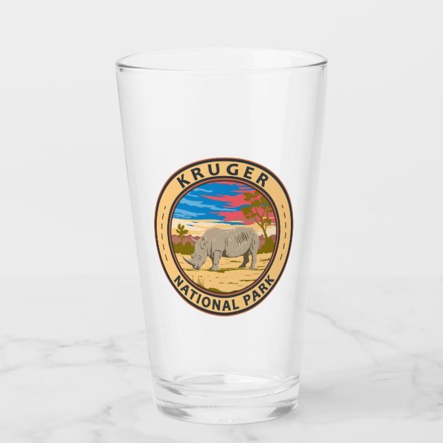 Nationalpark Kruger Rhinoceros Glas (Vorderseite)