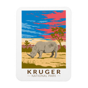 Nationalpark Kruger Rhinoceros Magnet