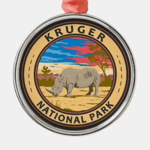 Nationalpark Kruger Rhinoceros Ornament Aus Metall