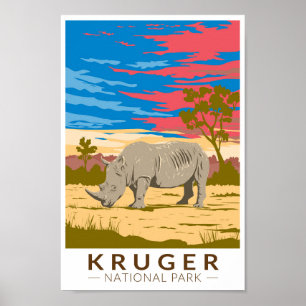 Nationalpark Kruger Rhinoceros Poster